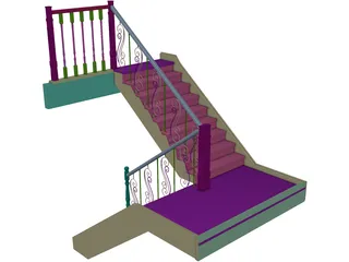 House Stairs 3D Model preview