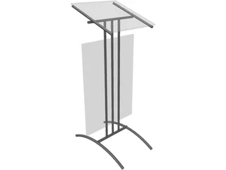 Glass Lectern Podium 3D Model preview