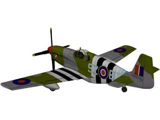 North American P-51 Mustang 3D Model preview