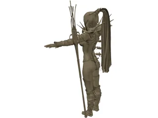 Woman Fighter 3D Model preview