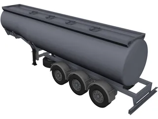 Tanker Semi Trailer 3D Model preview