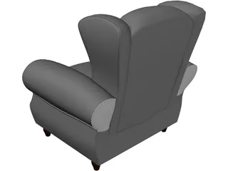Armchair Old Fashioned 3D Model preview