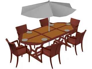 Picnic Table 3D Model preview