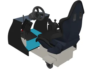 Racing Game Cockpit 3D Model preview