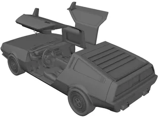 DMC DeLorean (1980) 3D Model preview