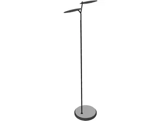 LED Telescope Floor Lamp 3D Model preview