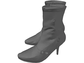 Woman Leather Boots 3D Model preview