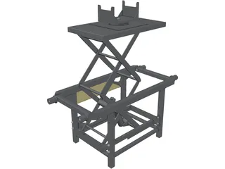 Trolley with Hidraulic Lifter 3D Model preview