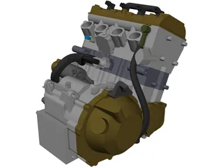 Kawasaki zx600 Engine 3D Model preview