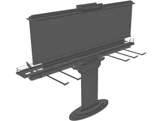 Street Banner 3D Model preview