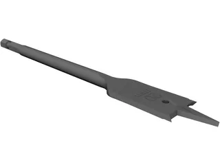 Flat Bit Drill 3D Model preview