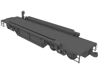Flat Bed Train Carriage 3D Model preview