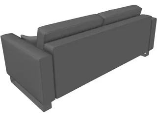Sofa with Pillows 3D Model preview
