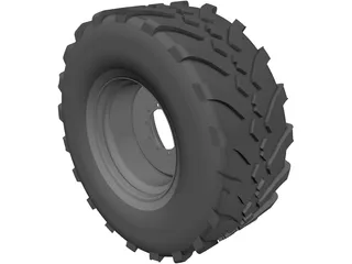 Whell and Tyre 650 65R30.5 3D Model preview