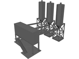 Concrete Batching Plant 3D Model preview