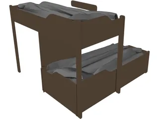 Bunk Bed 3D Model preview