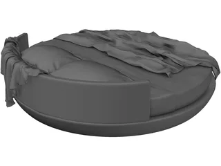 Round Bed 3D Model preview