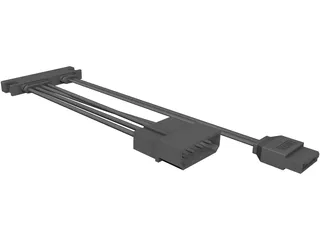 SATA 22-pin Cable 3D Model preview
