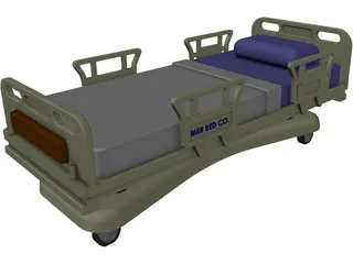 Hospital Bed 3D Model preview