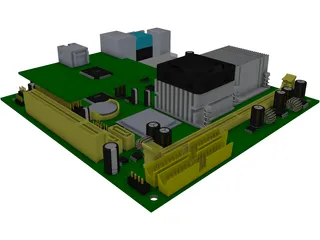 Motherboard Mini ITX 3D Model preview