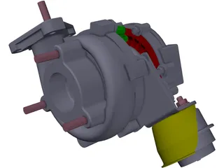 Garrett GT15 Turbocharger 3D Model preview