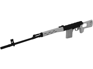 SVD Dragunov Sniper Rifle 3D Model preview
