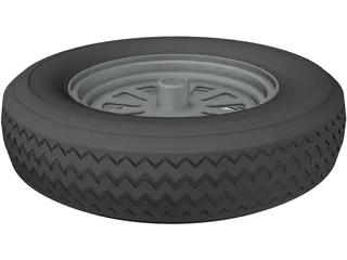 Wheel 12 inch Car 3D Model preview
