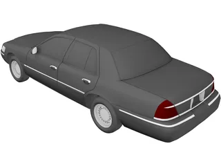 Mercury Grand Marquis (1998) 3D Model preview