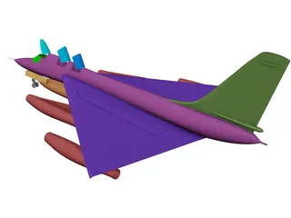 Convair B-58 Hustler Bomber 3D Model preview