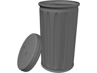 Garbage Can 3D Model preview