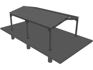 Carport Steeldeck 3D Model preview