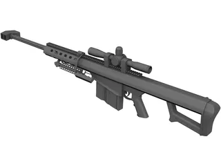Barrett M107 Sniper Rifle 3D Model preview