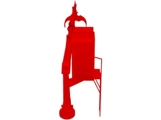 Hydraulic Hand Crane 3D Model preview