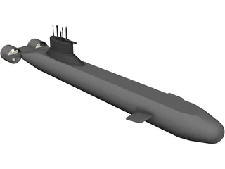 Typhoon Submarine 3D Model preview