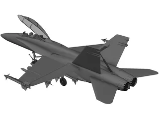 F-18D with Landing Gear 3D Model preview