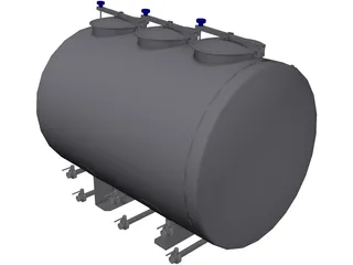Horizontal Tank 1500L 3D Model preview