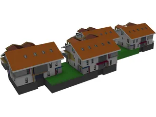 Houses Buildings 3D Model preview