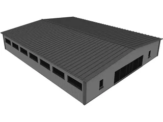 Industrial House 3D Model preview