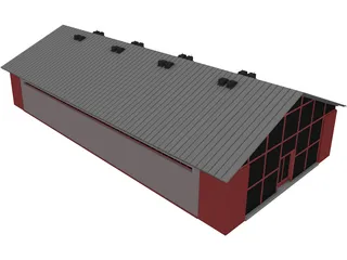 Industrial House 3D Model preview