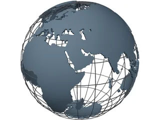 Globe Map 3D Model preview