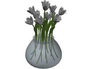 Flower White 3D Model preview