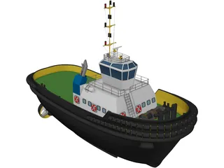Tug Boat 3D Model preview