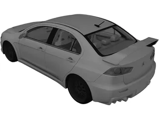 Mitsubishi Lancer Evolution X 3D Model preview