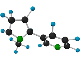 Nicotine Molecule 3D Model preview