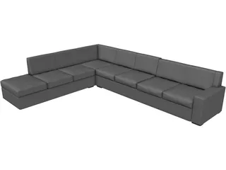 Round Exterior Sofa 3D Model preview