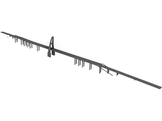 Cable Stayed Bridge 3D Model preview