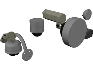 Security Cameras Set 3D Model preview