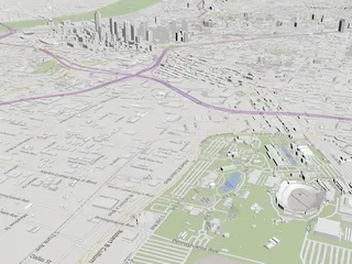Dallas City Map 3D Model preview