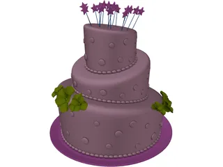 Cake Sweet 16 3D Model preview