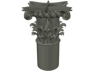 Acanthus and Volute Column 3D Model preview